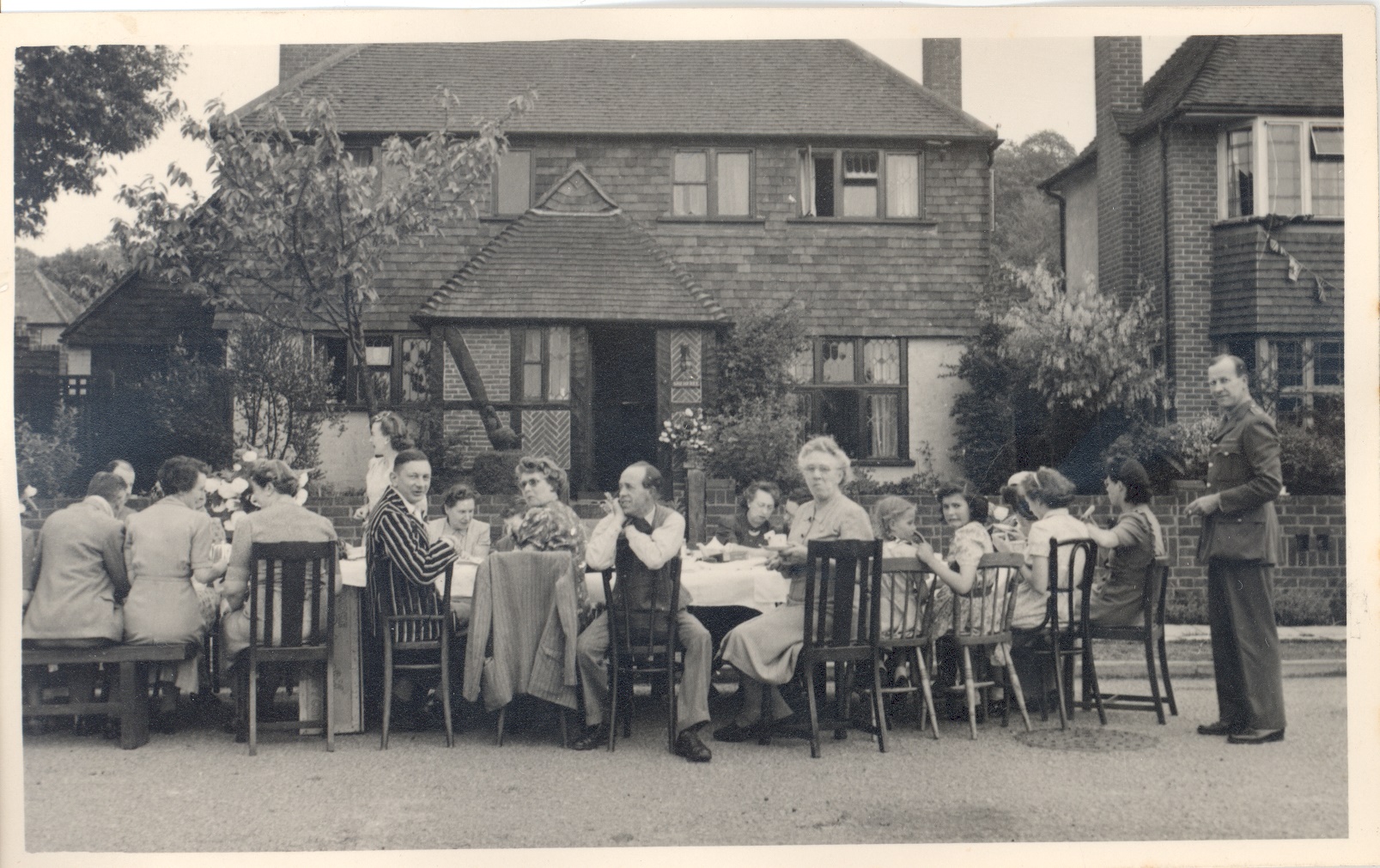 Image of VE day street celebrations in Greenways, Hinchley Wood