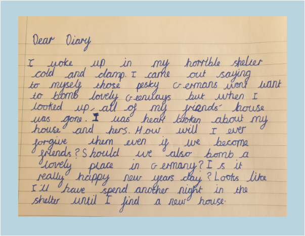 An image of Sophia's diary