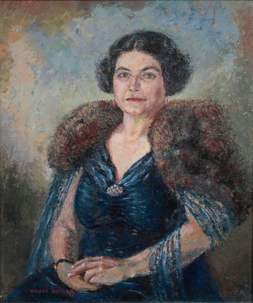 Oil on Canvas portrait of Amy Constance Gentry O.B.E, 1952, by Villers Butler.