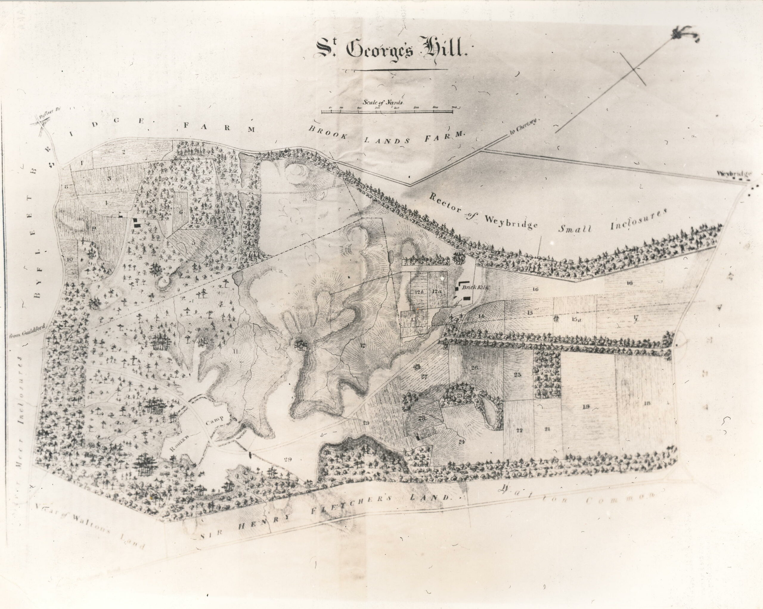 A map of St. George's Hill, Weybridge, before development, c.1830s-40s.