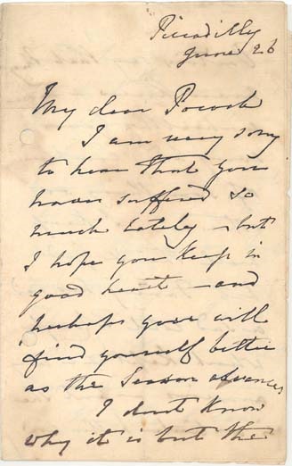 Letter written by Lady Palmerston to a person named 'Pocock' ​in Weybridge, dated June 26th.