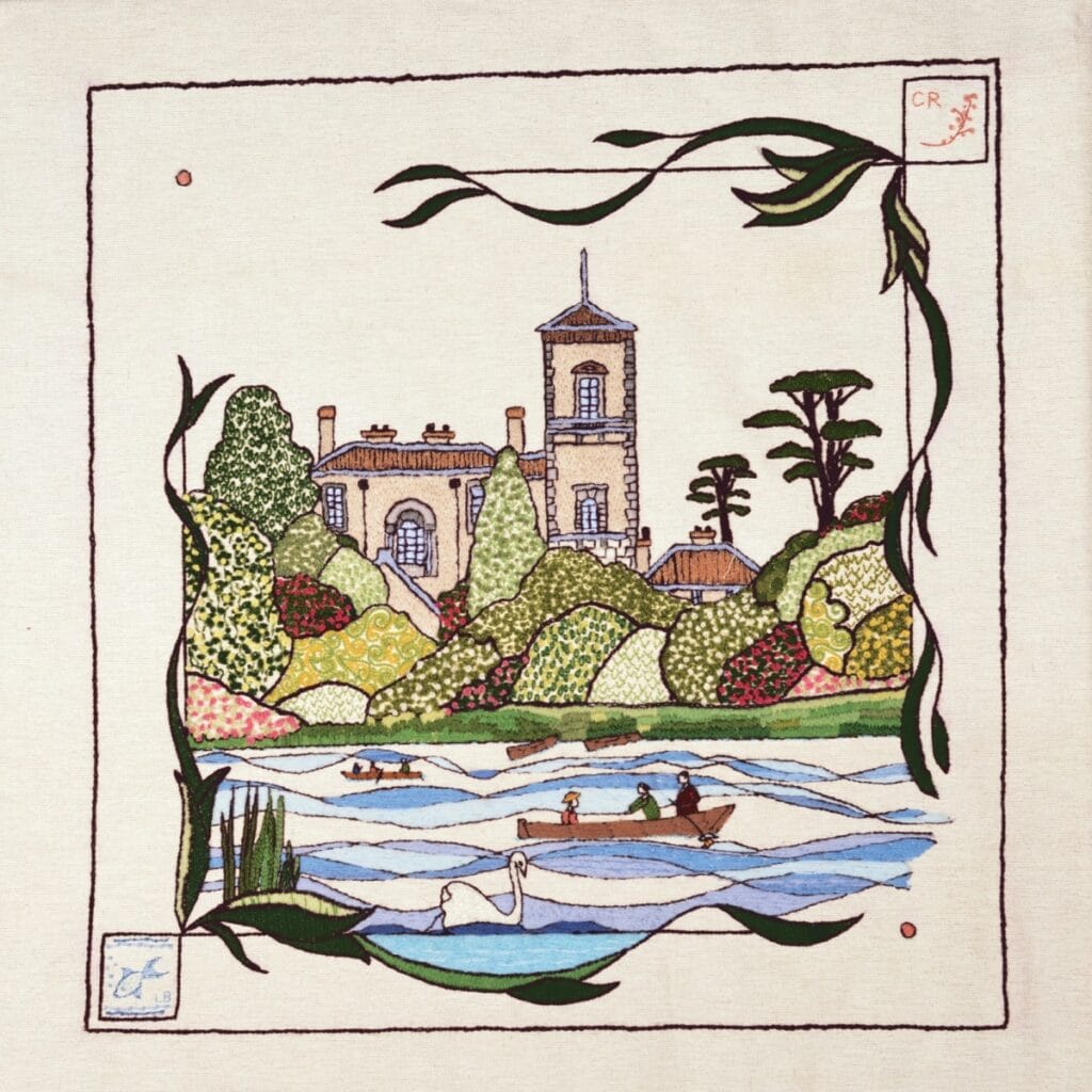 Panel 2 of the Mount Felix Tapestry: 'Mount Felix Before the War' © Riverhouse Barn.