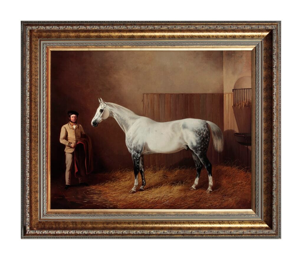 Framed oil painting, showing 