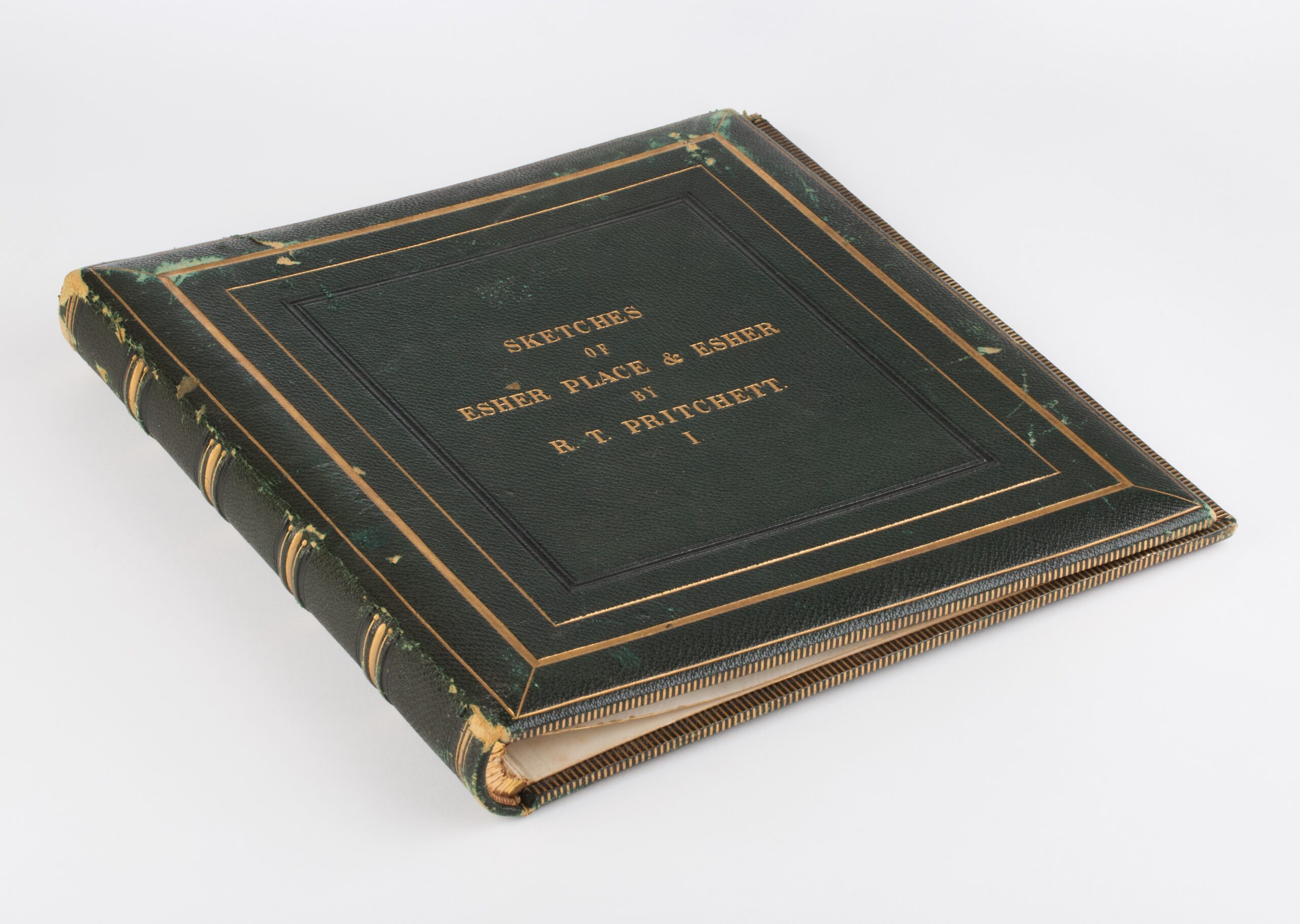 Sketches of Esher Place & Esher by R.T Pritchett, I’, bound in green leather.