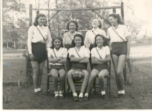 Weybridge Church of England School (St. James) Netball team, 1947-8