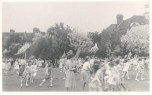 Weybridge Church of England School (St. James) during the opening procession of their School Folk Dance Party, c.1950s