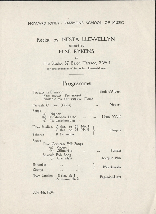 1.1980/110d Recital programme