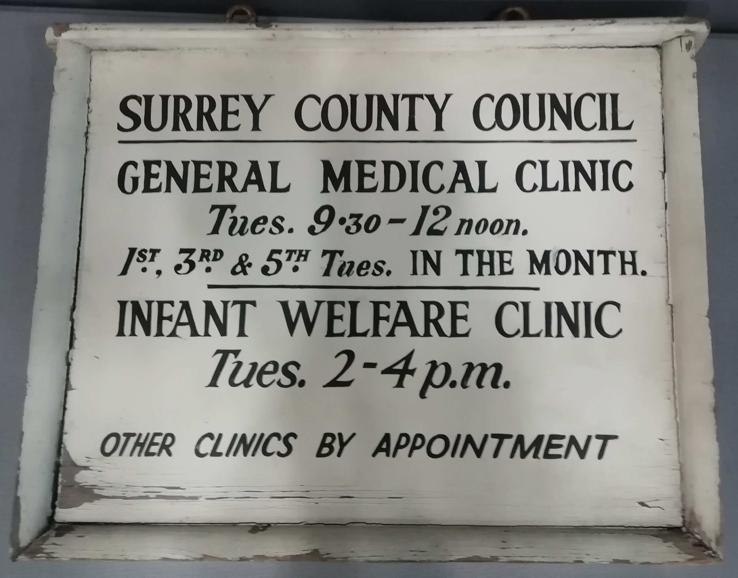 Sign removed from Locke-King Clinic after its closure in 1986-87.