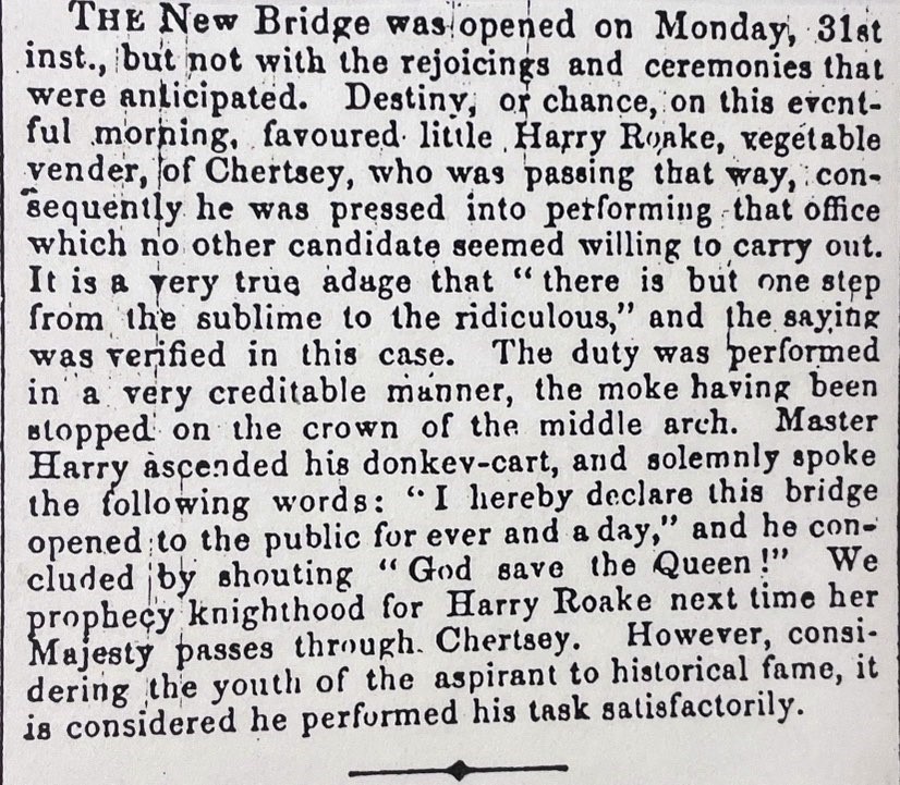 Copy of article in the Surrey Advertiser 5th August 1856 from Elmbridge Museum archives