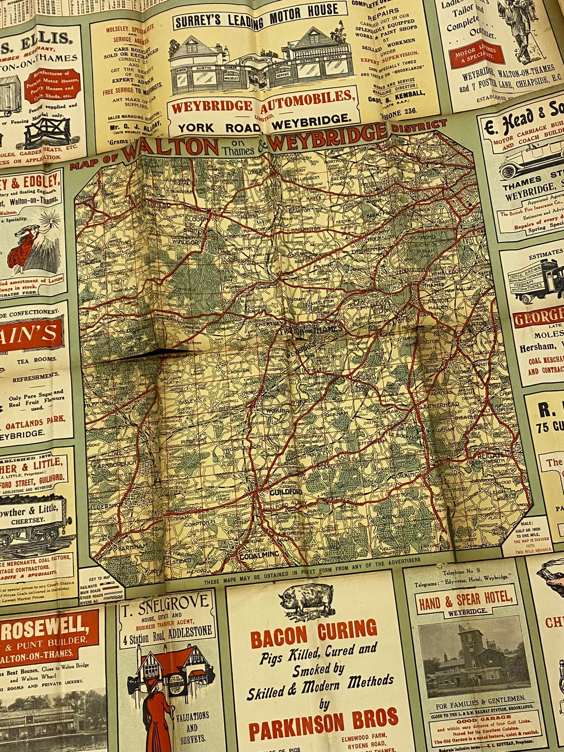 U.307. Hardings’ Guide Map to the district of Walton and Weybridge.